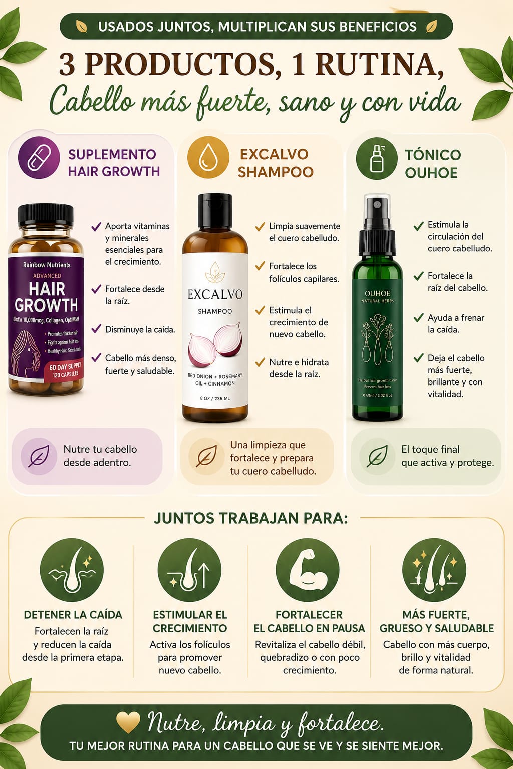 Combo Cabello Crece para Dama