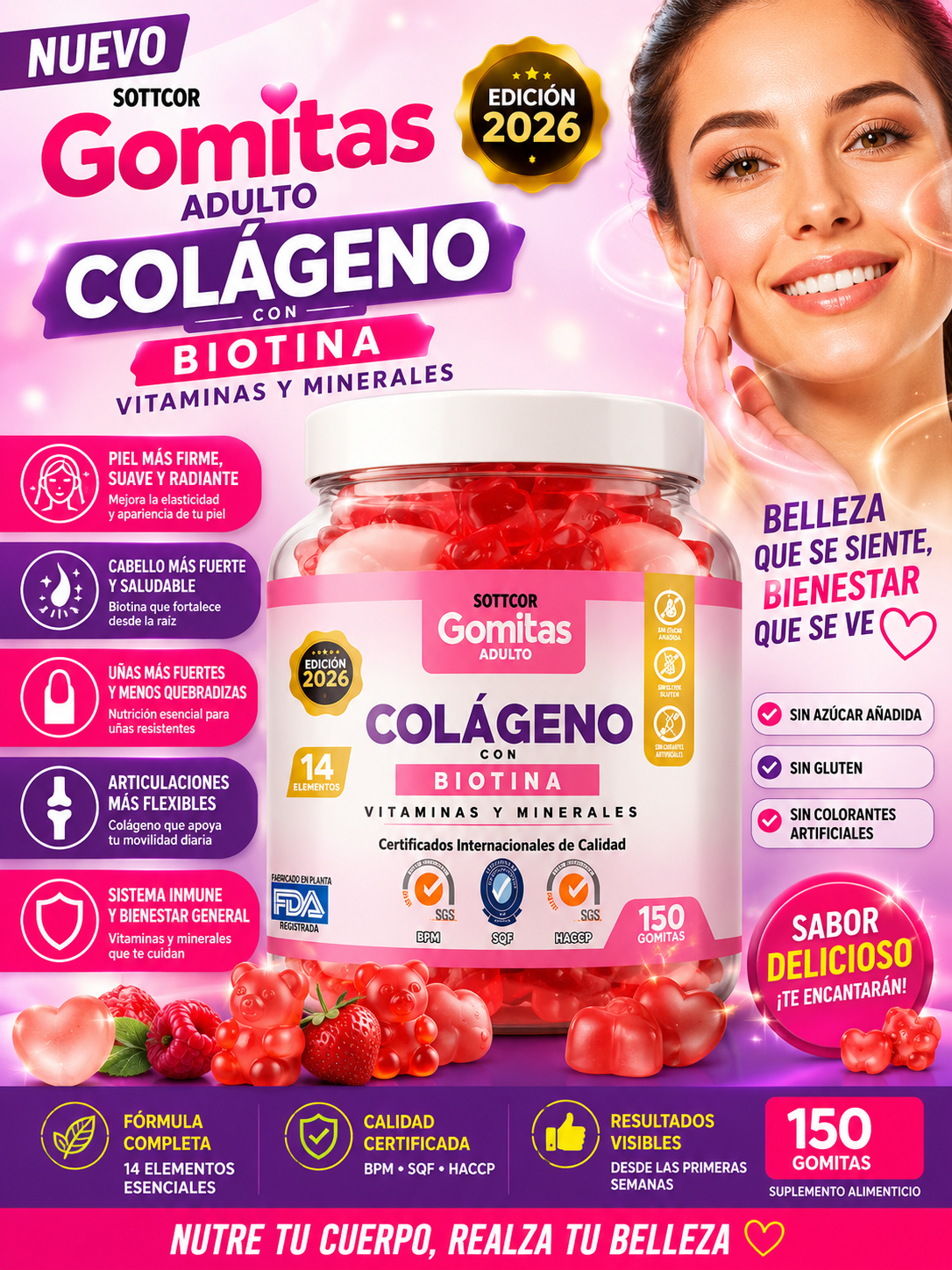 Colageno con Biotina y Vitaminas