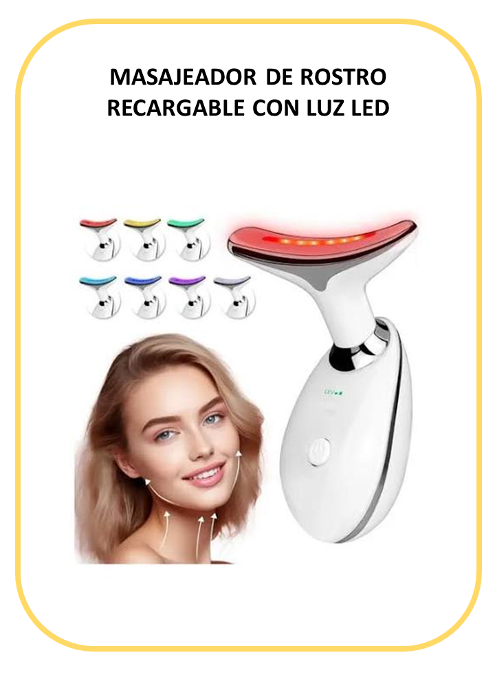 MASAJEADOR DE ROSTRO RECARGABLE CON LUZ LED